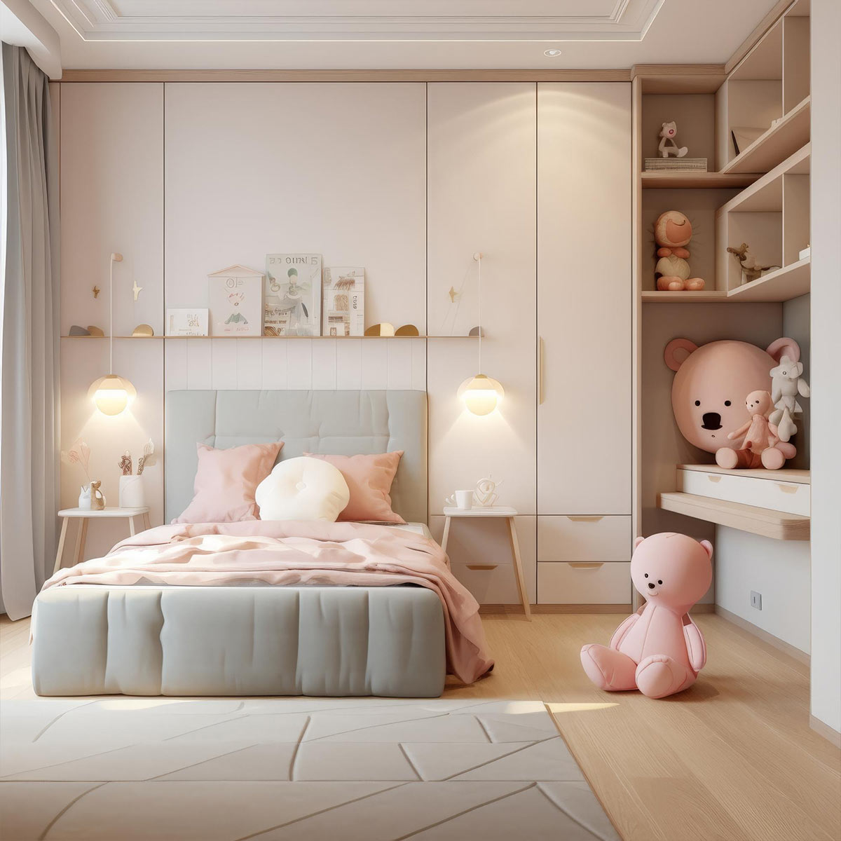 Deep cleaned girl bedroom in Atlanta home