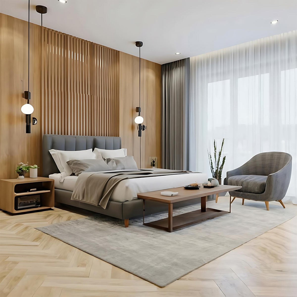 Luxury master bedroom deep cleaned in Atlanta